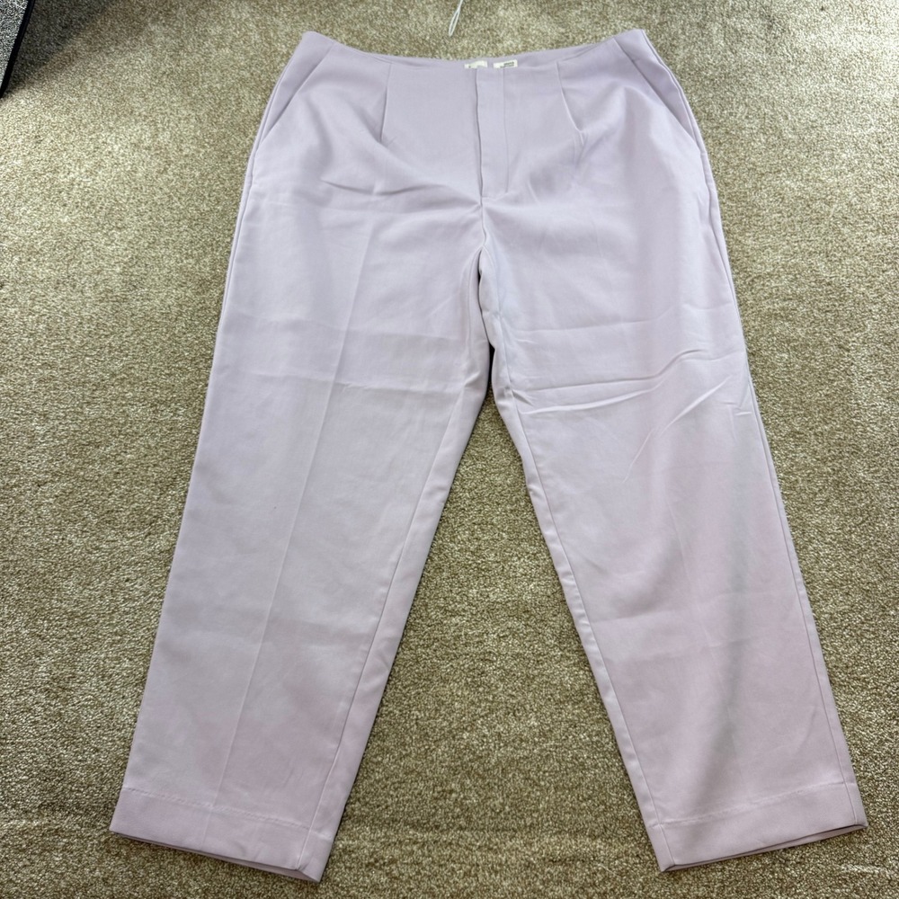A New Day Womens Lavender Stretch Ankle Pants 16 Business Casual Trousers Lilac